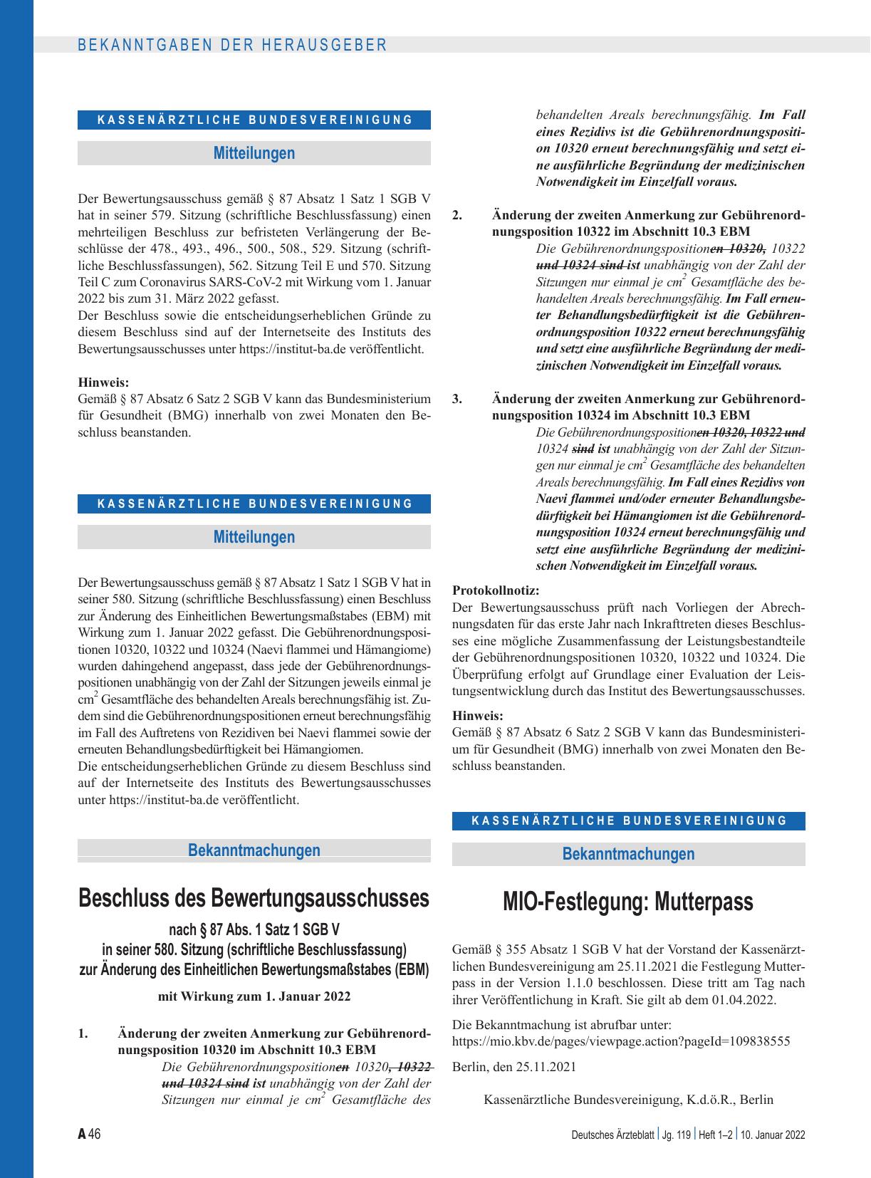 Vorschauseite 1: Mitteilungen