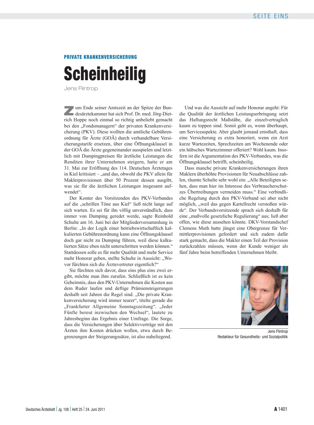 Vorschauseite 1: Private Krankenversicherung: Scheinheilig