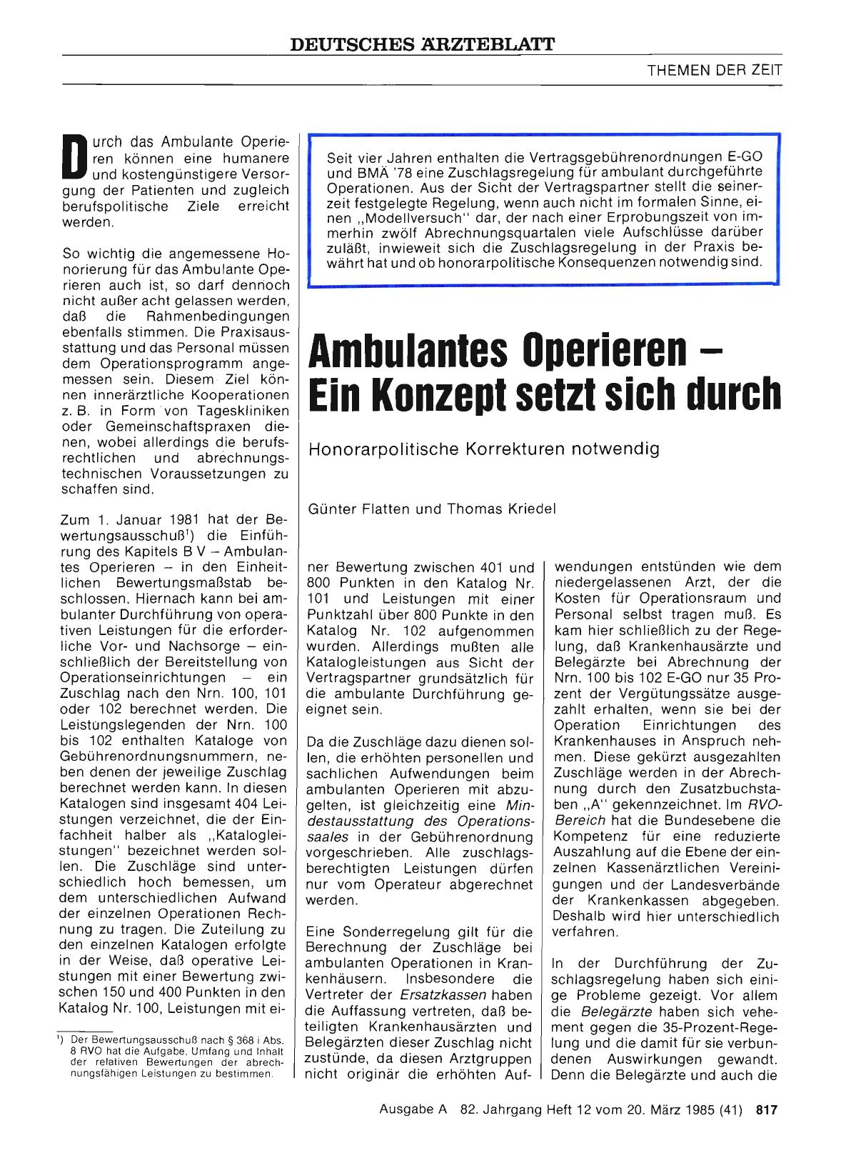 Vorschauseite 1: Ambulantes Operieren - Ein Konzept setzt sich durch