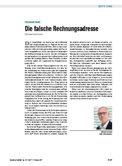 Vorschauseite 1: Praxissoftware: Die falsche Rechnungsadresse