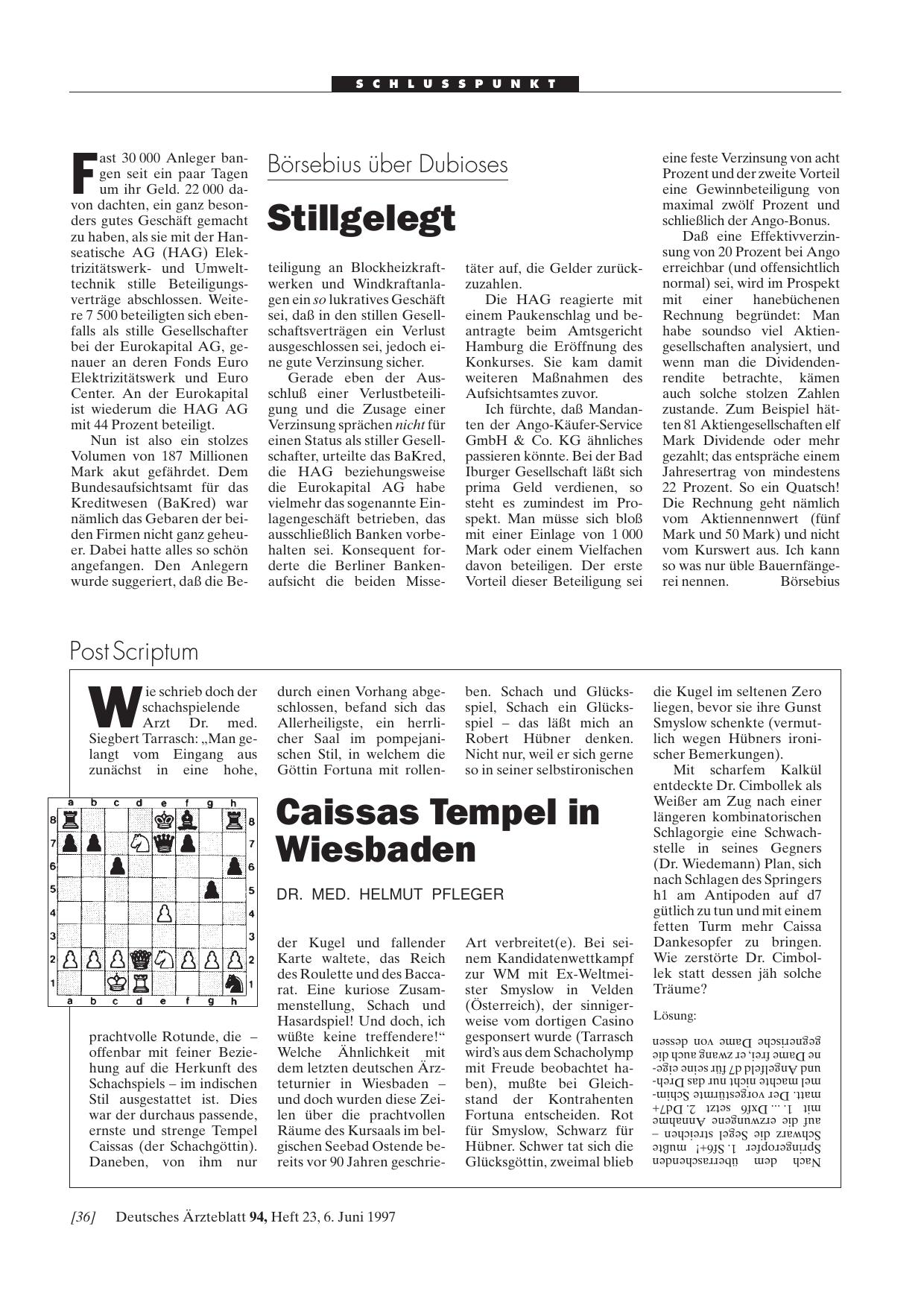 Vorschauseite 1: Börsebius über Dubioses: Stillgelegt