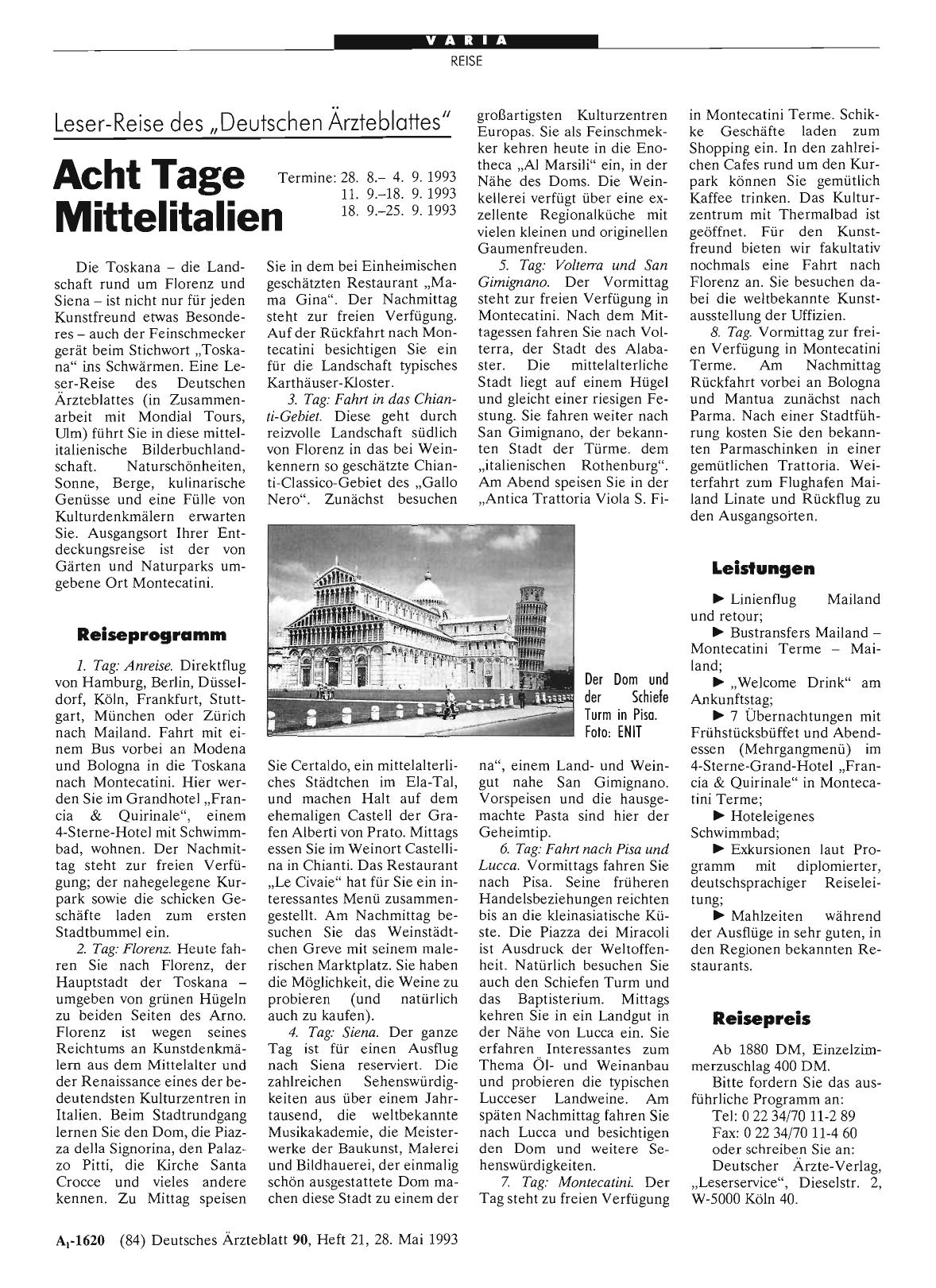 Vorschauseite 1: Acht Tage Mittelitalien