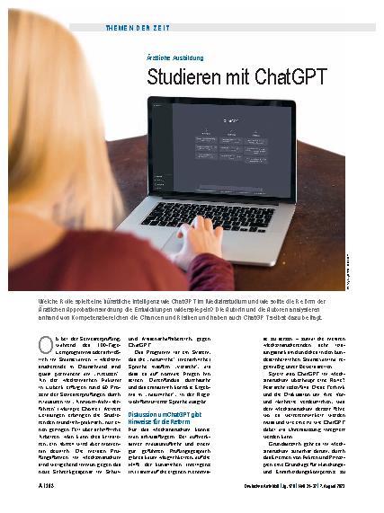 Vorschauseite 1: Ärztliche Ausbildung: Studieren mit ChatGPT
