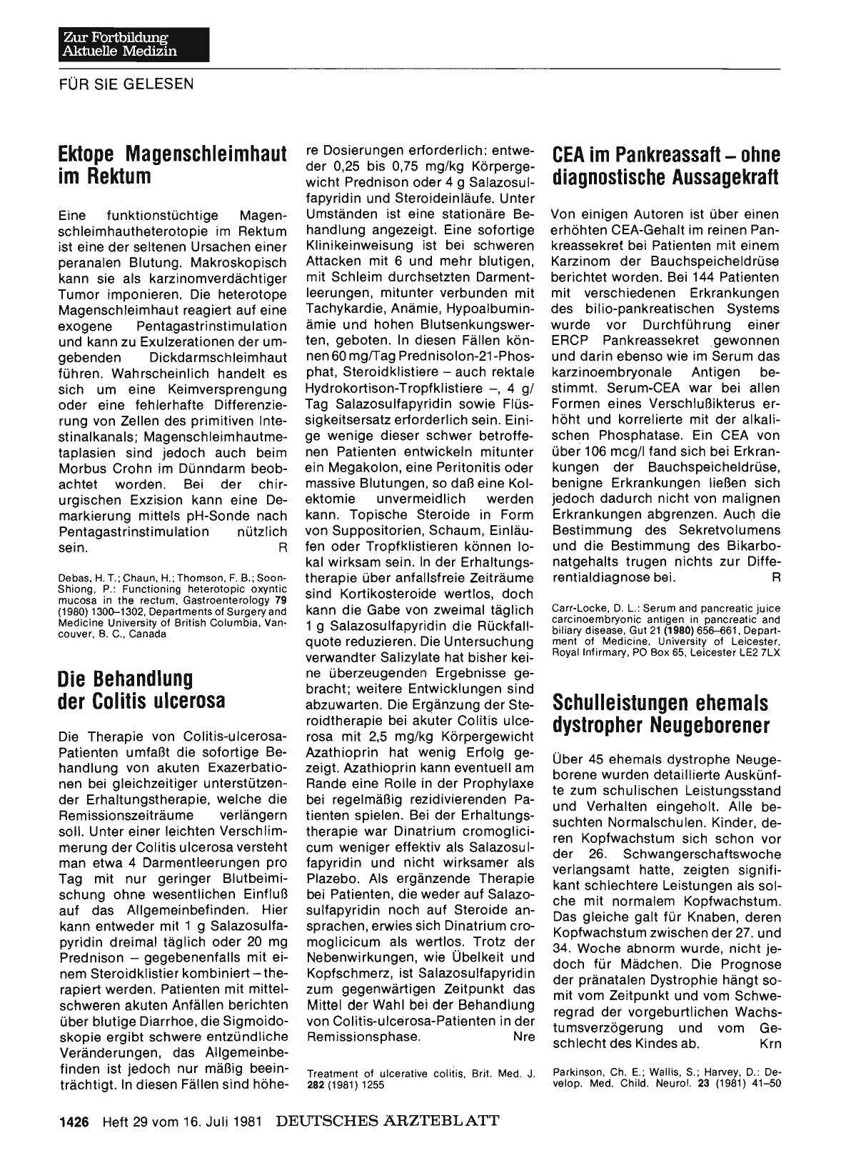 Vorschauseite 1: Ektope Magenschleimhaut im Rektum