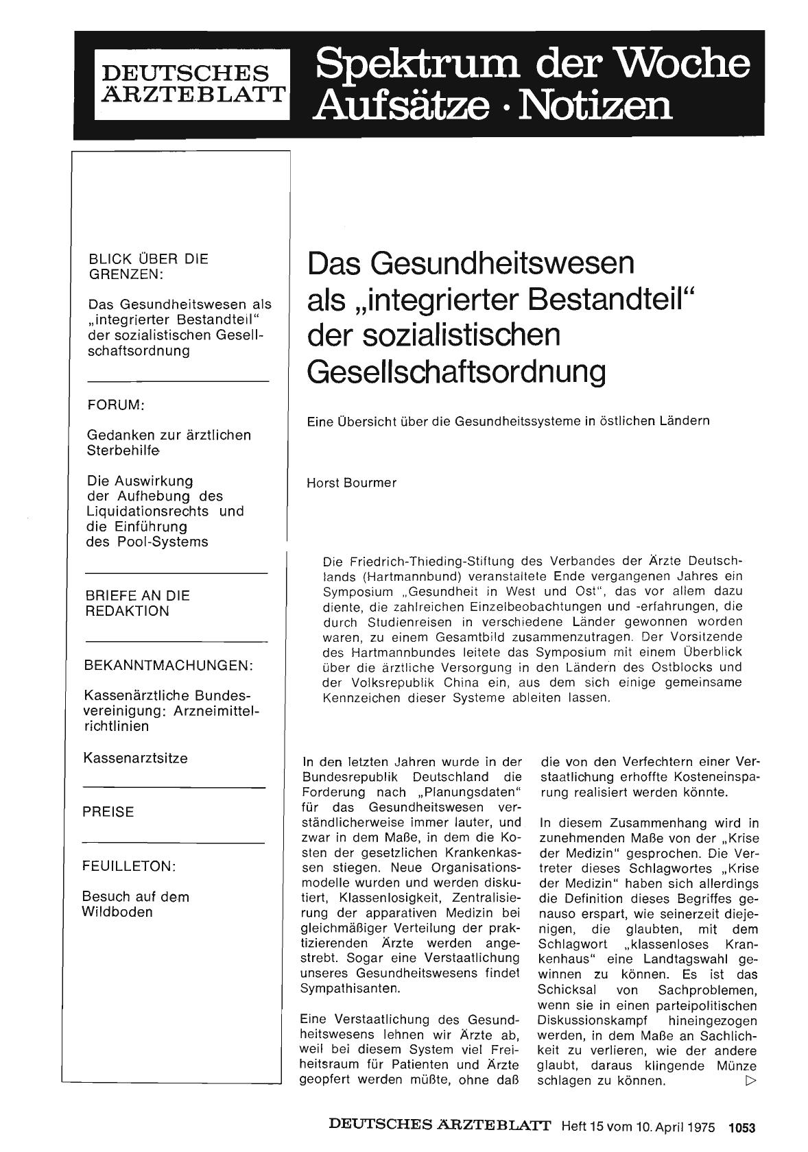 Vorschauseite 1: Das Gesundheitswesen als „integrierter Bestandteil“ der sozialistischen Gesellschaftsordnung