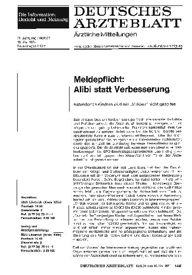 Vorschauseite 1: Meldepflicht: Alibi statt Verbesserung