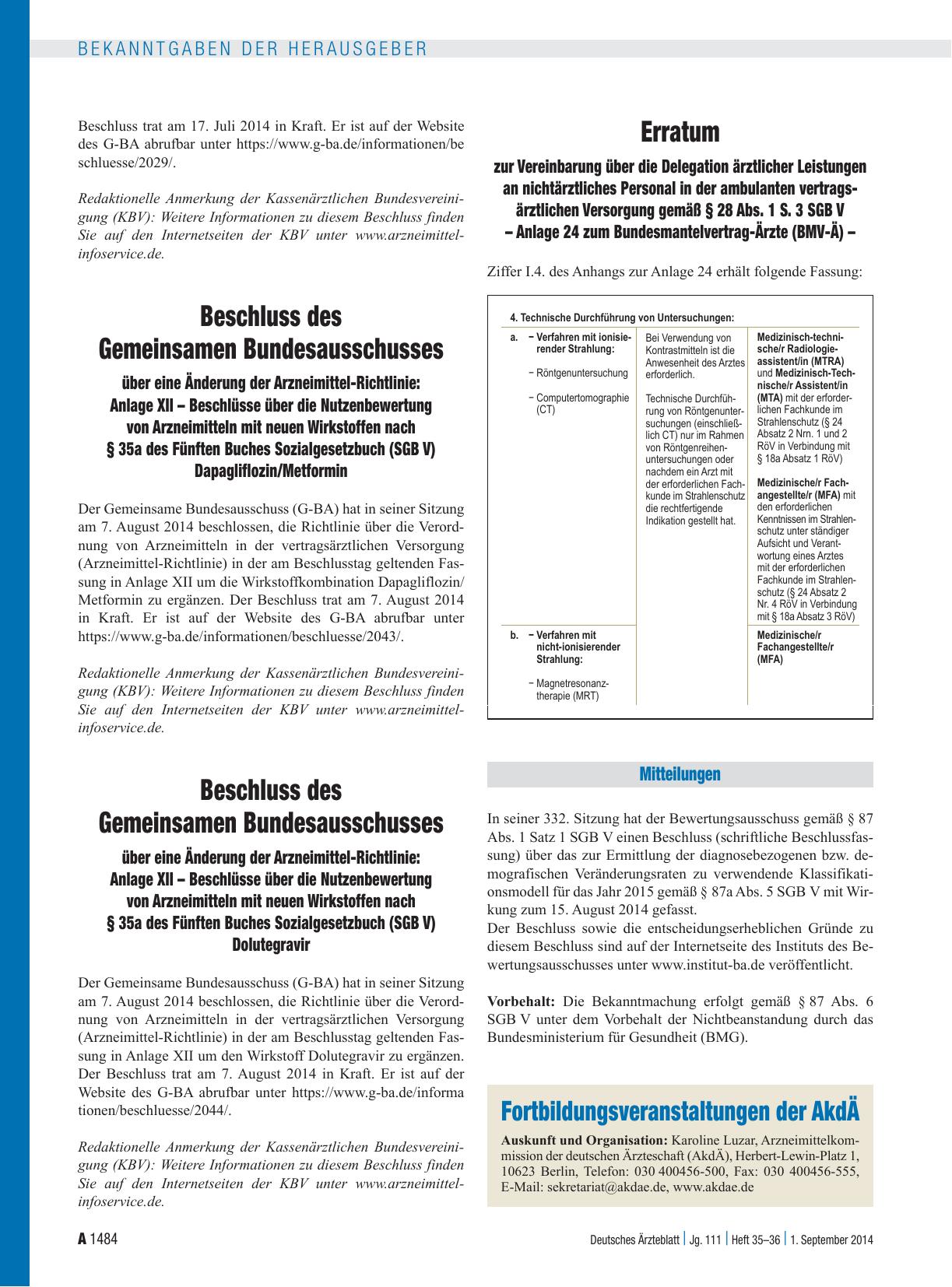 Vorschauseite 1: Fortbildungsveranstaltungen der AkdÄ