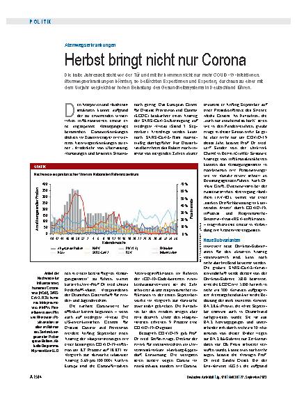Vorschauseite 1: Atemwegserkrankungen: Herbst bringt nicht nur Corona