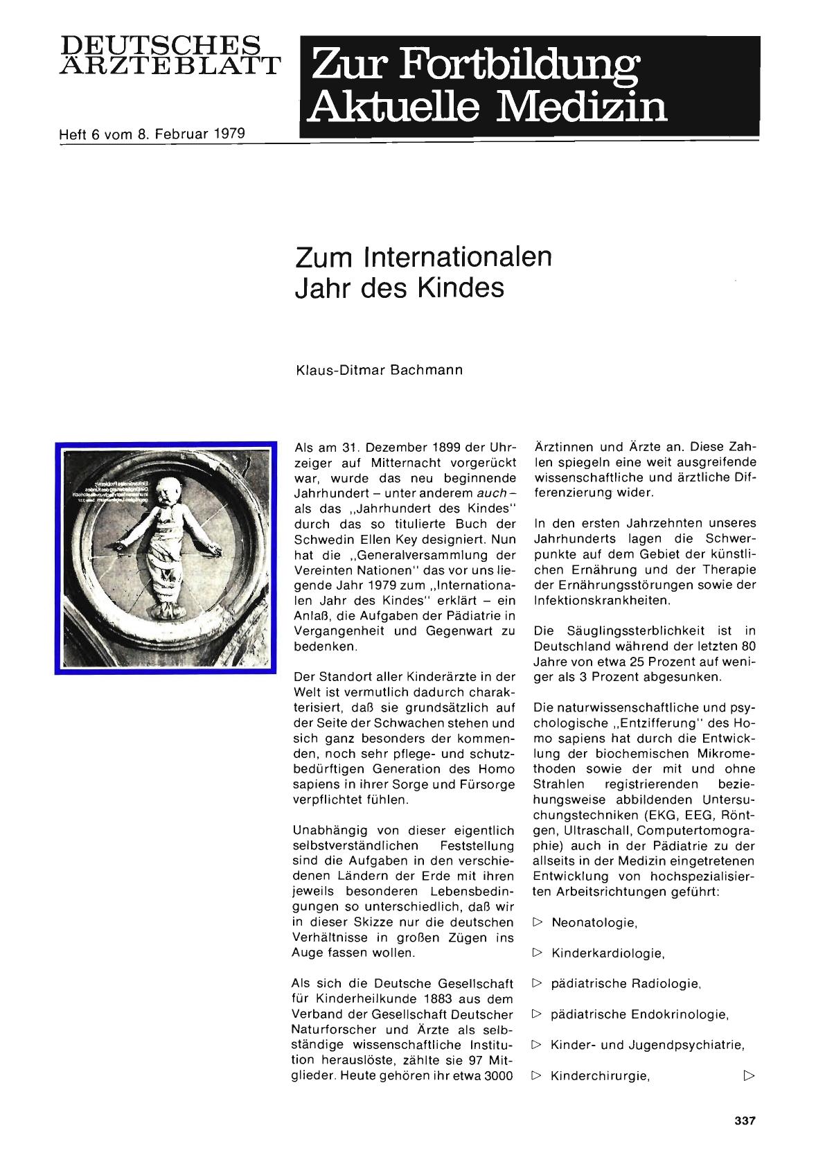 Vorschauseite 1: Zum Internationalen Jahr des Kindes