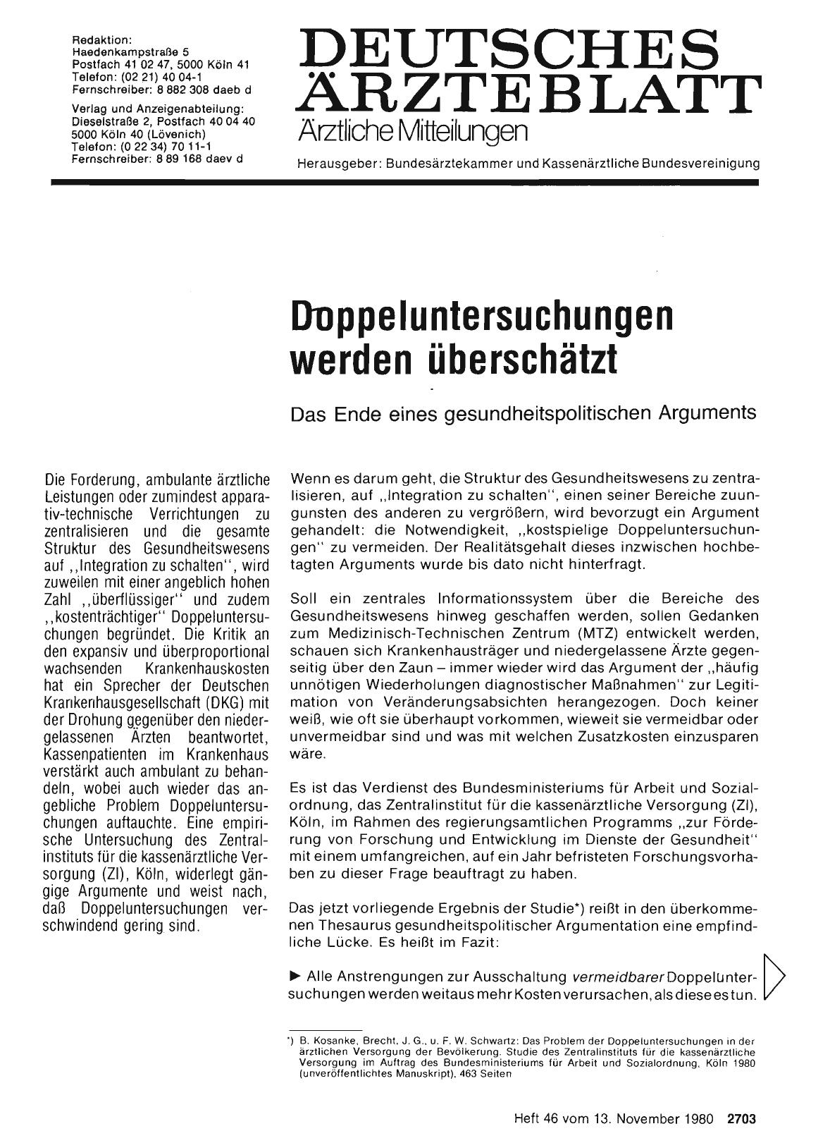 Vorschauseite 1: Duppeluntersuchungen werden überschätzt Das Ende eines gesundheitspolitischen Arguments