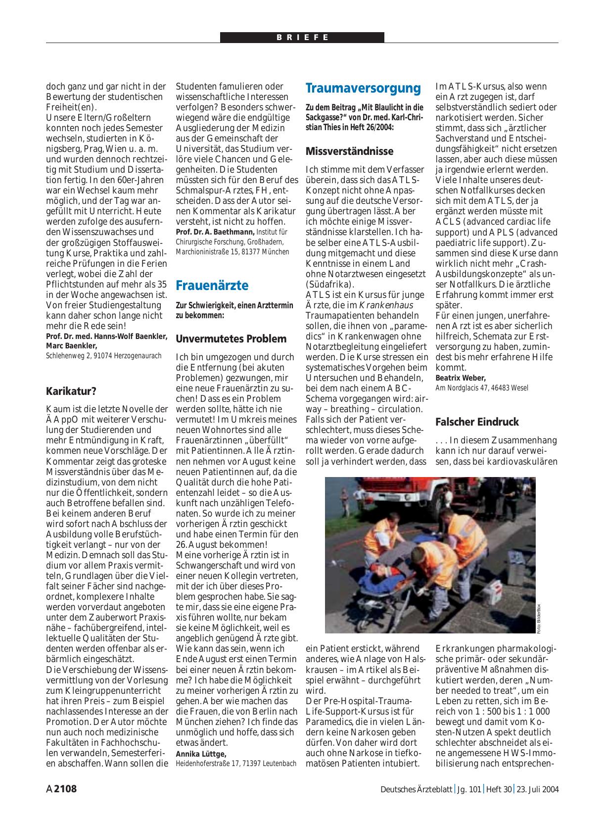 Vorschauseite 1: Medizinstudium Karikatur?