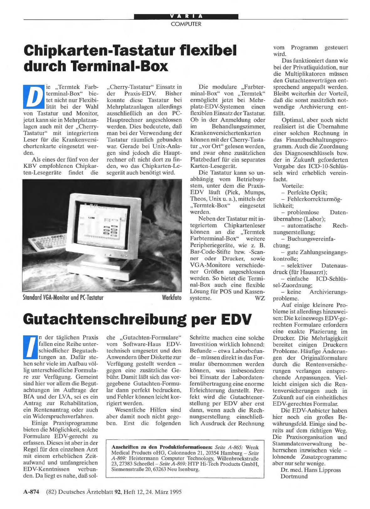 Vorschauseite 1: Gutachtenschreibung per EDV