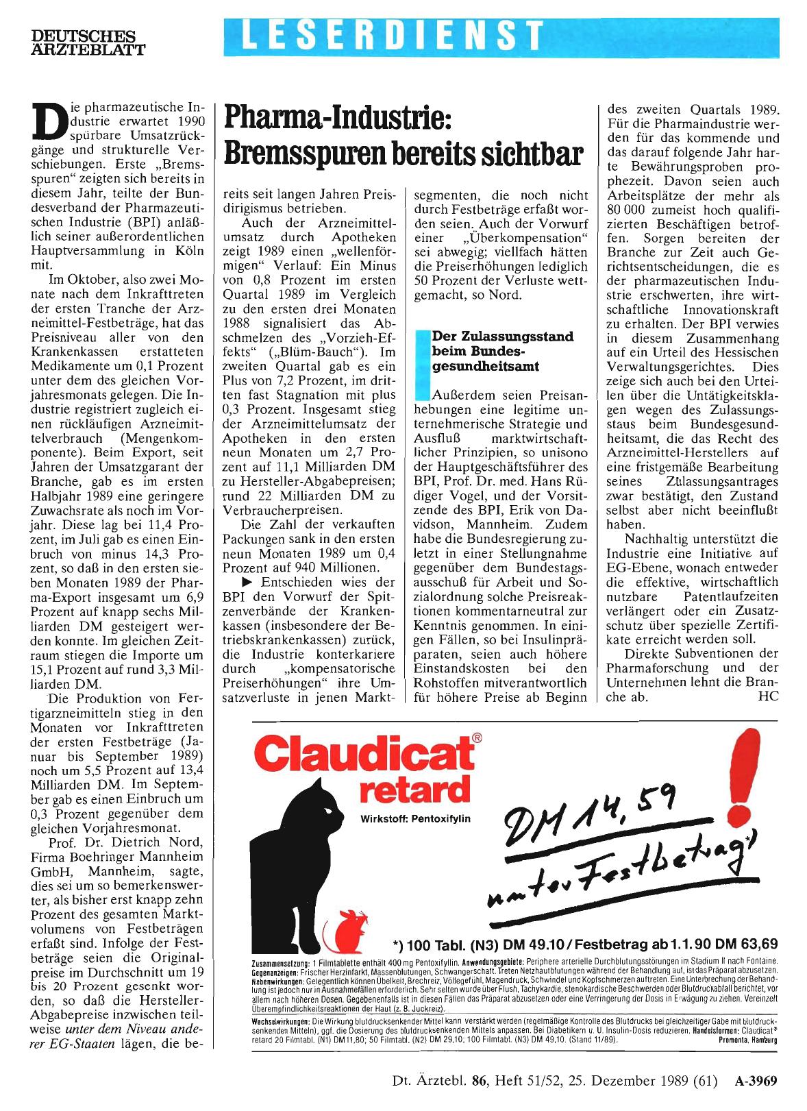 Vorschauseite 1: Pharma-Industrie: Bremsspuren bereits sichtbar