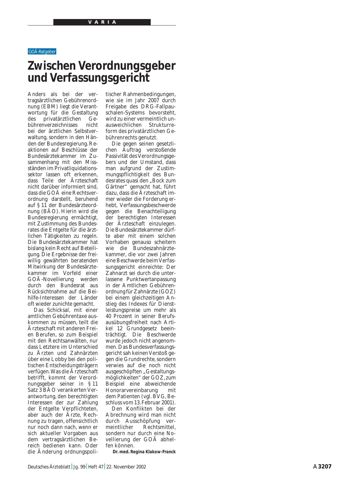Vorschauseite 1: Zwischen Verordnungsgeber und Verfassungsgericht