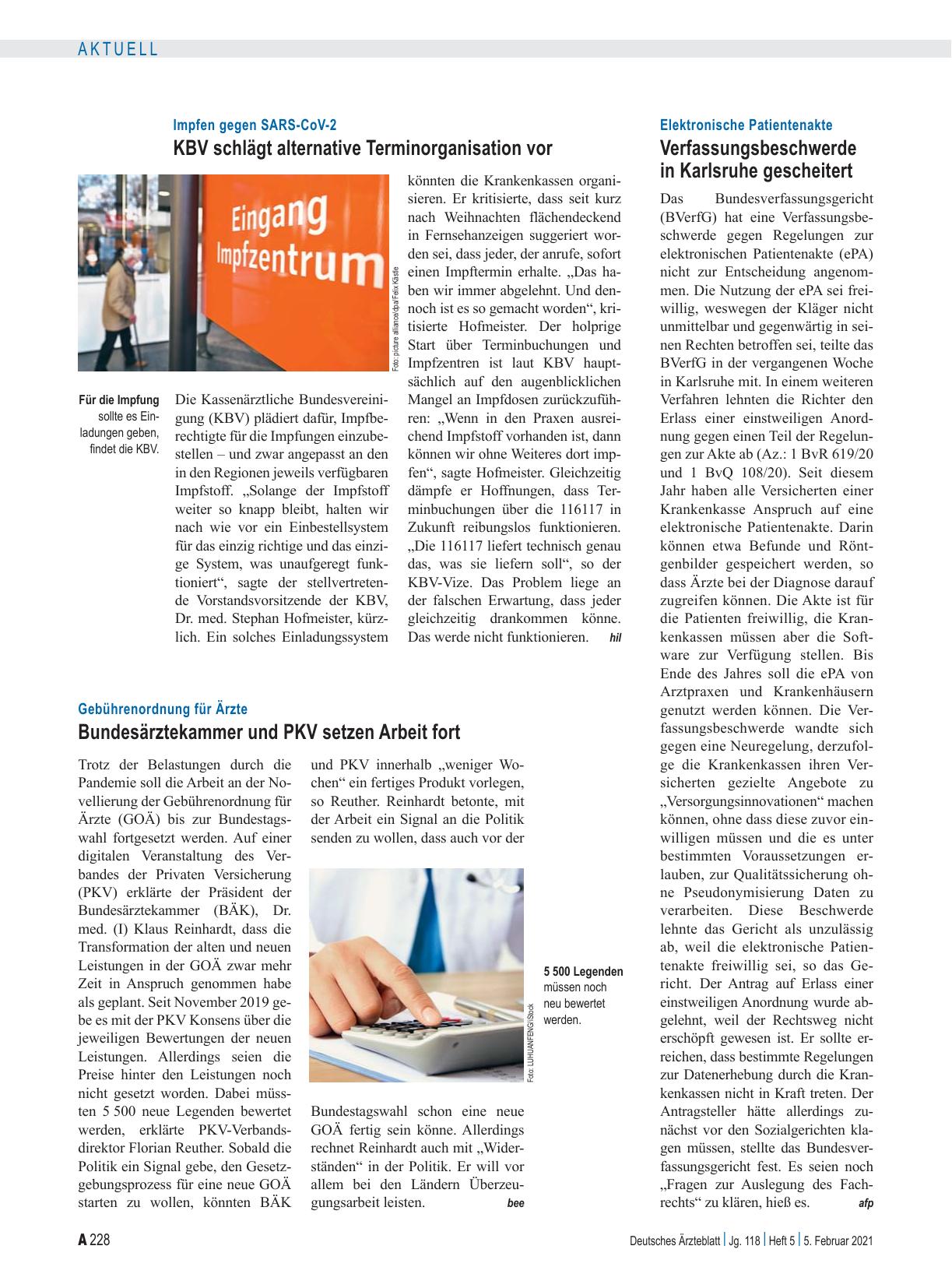 Vorschauseite 1: Elektronische Patientenakte: Verfassungsbeschwerde in Karlsruhe gescheitert