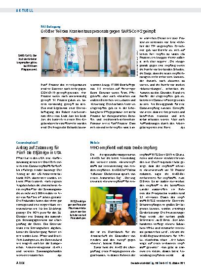 Vorschauseite 1: Malaria: WHO empfiehlt erstmals breite Impfung
