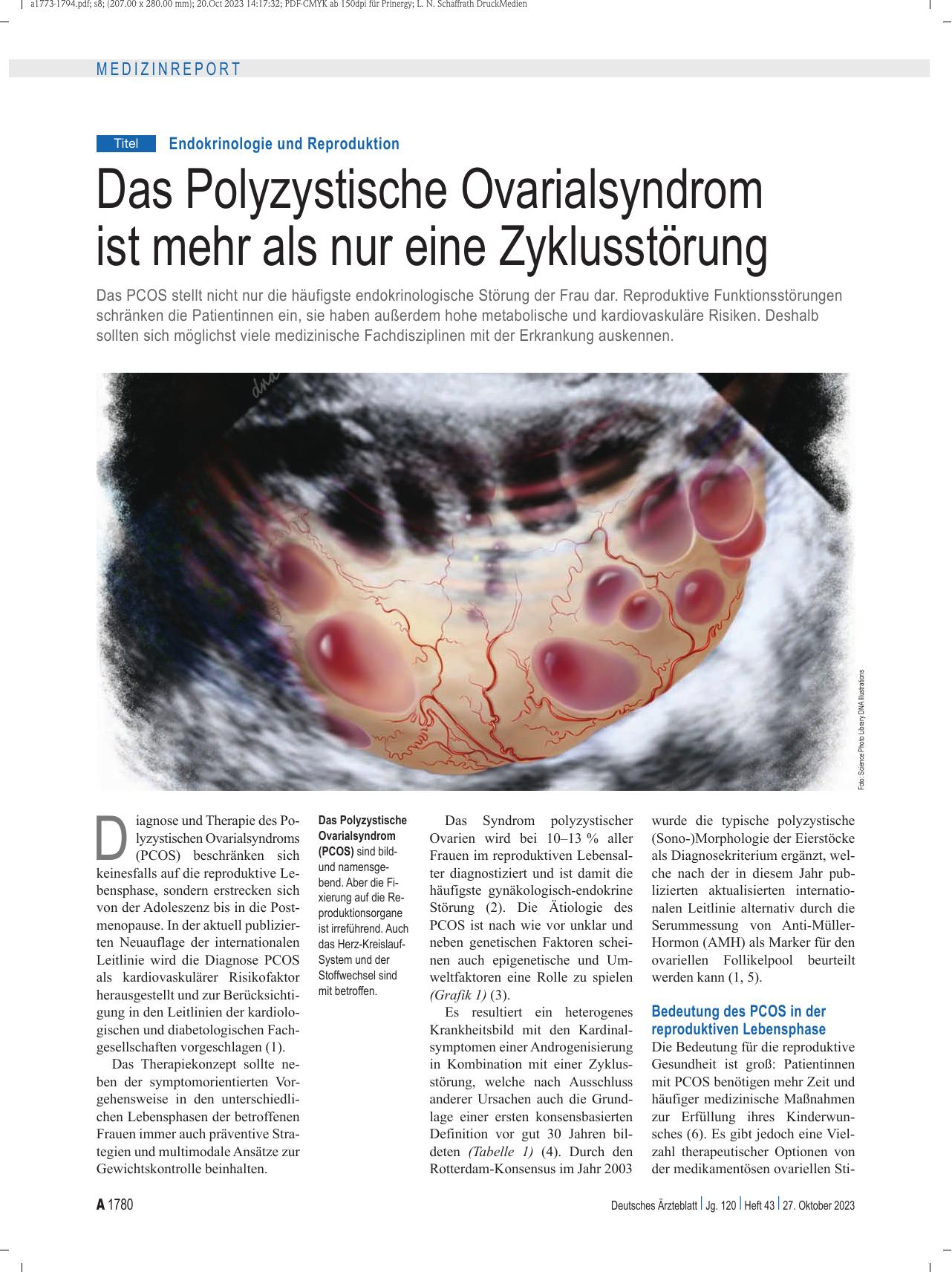 Vorschauseite 1: Endokrinologie und Reproduktion: Das Polyzystische Ovarialsyndrom ist mehr als nur eine Zyklusstörung