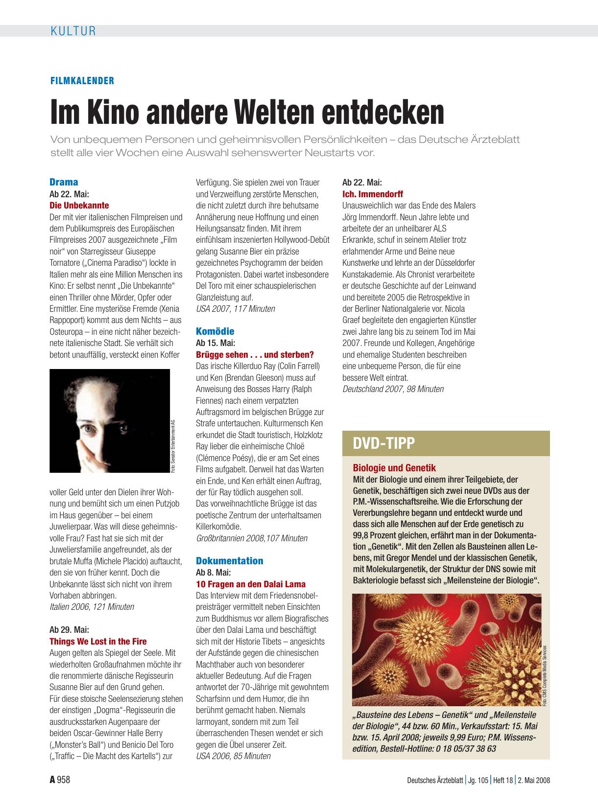 Vorschauseite 1: Filmkalender: Im Kino andere Welten entdecken