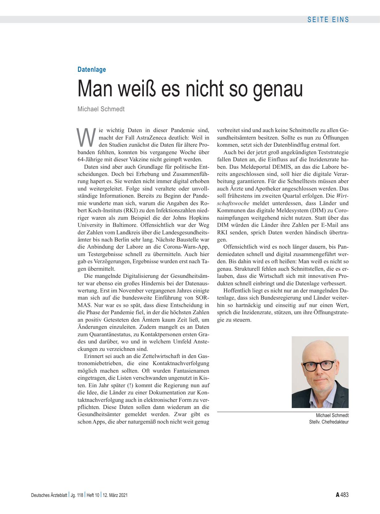 Vorschauseite 1: Datenlage: Man weiß es nicht so genau