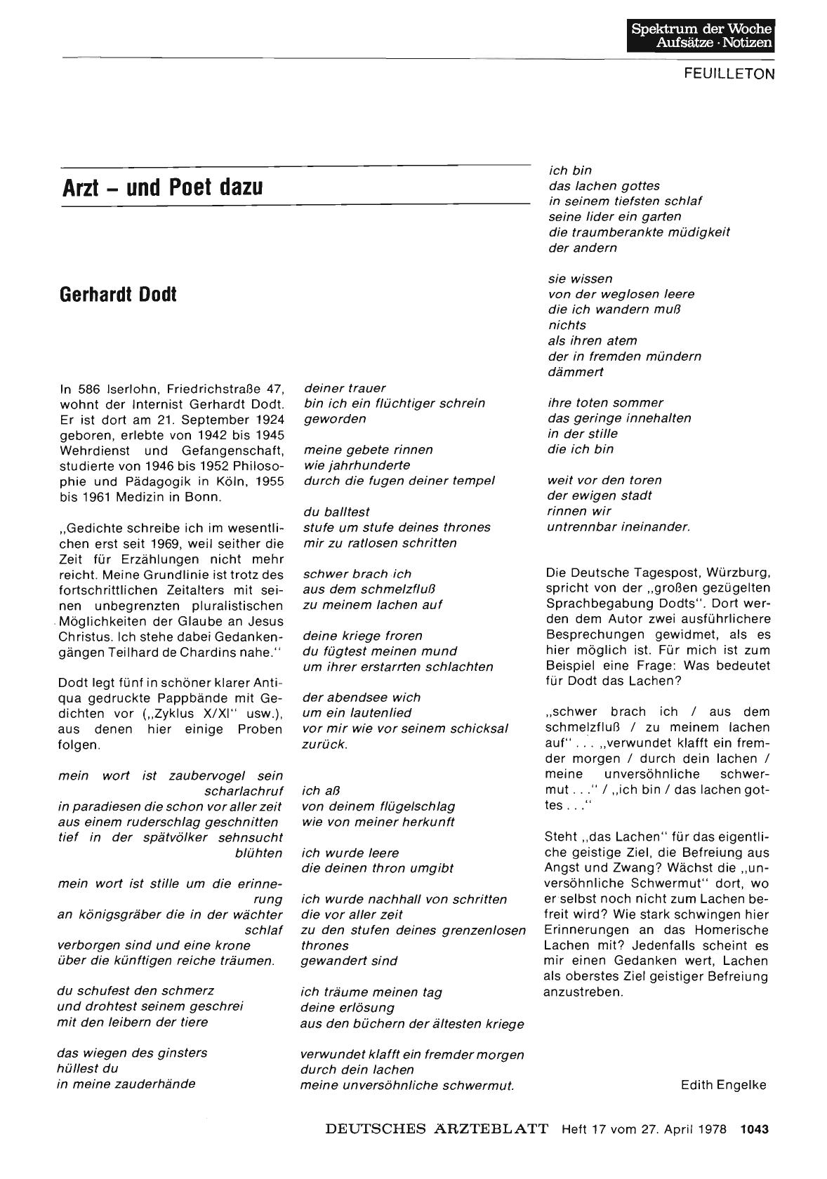 Vorschauseite 1: Gerhardt Dodt