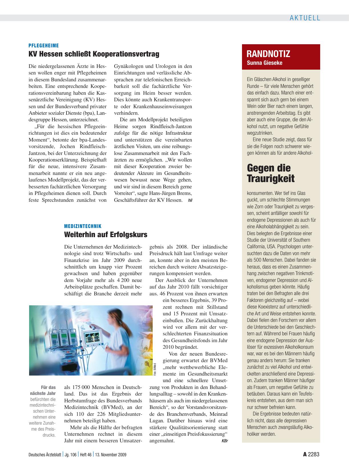 Vorschauseite 1: Pflegeheime: KV Hessen schließt Kooperationsvertrag
