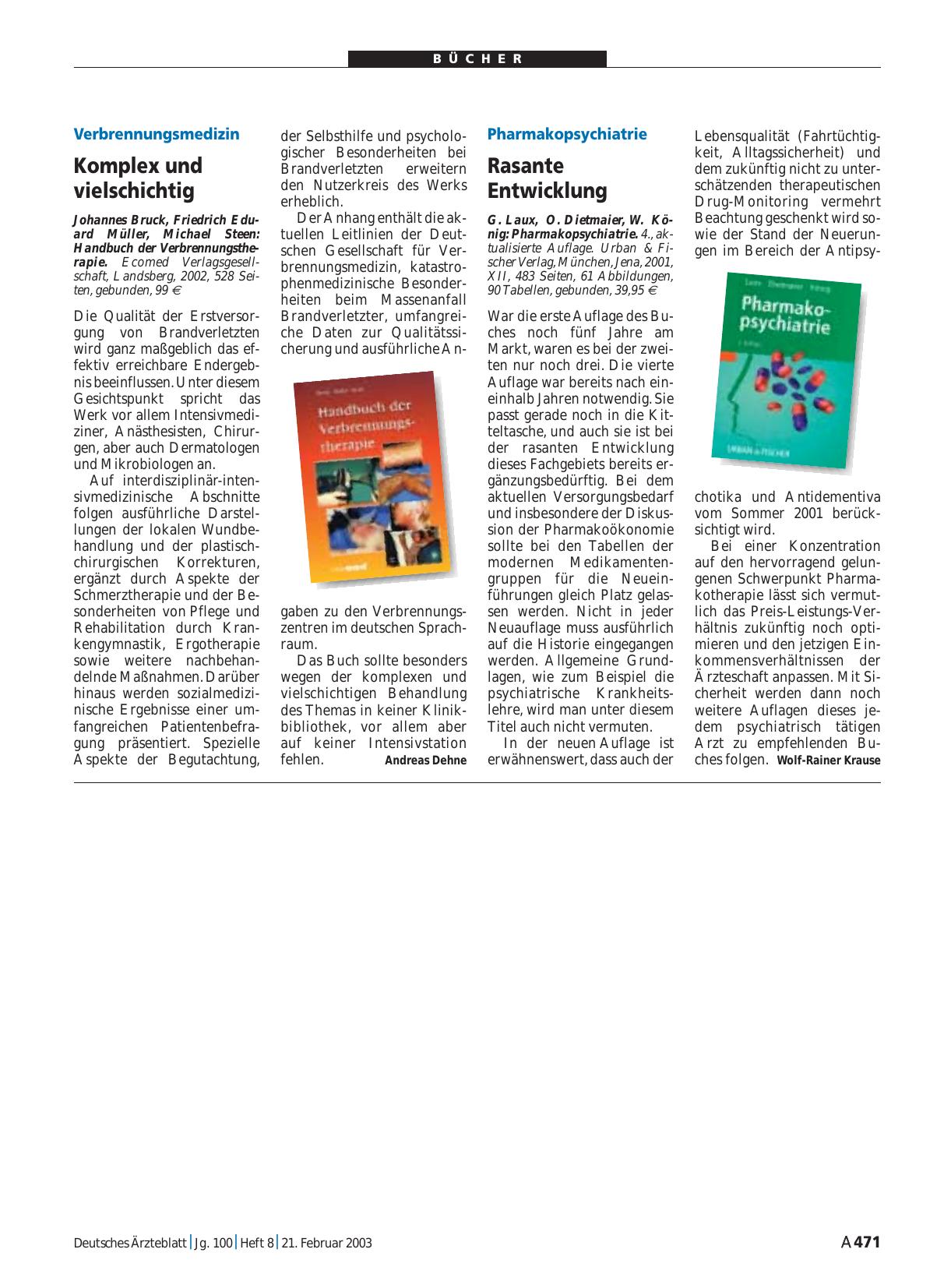Vorschauseite 1: Handbuch der Verbrennungstherapie