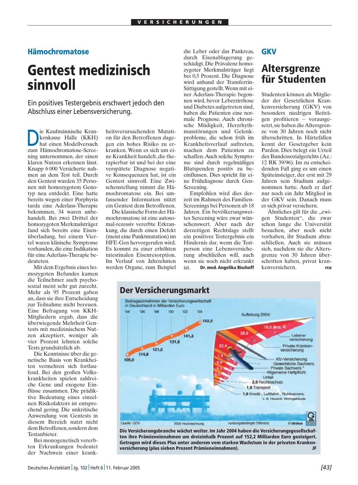 Vorschauseite 1: Hämochromatose: Gentest medizinisch sinnvoll