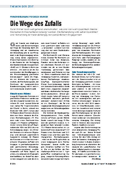Vorschauseite 1: Primärversorgung psychisch Kranker: Die Wege des Zufalls