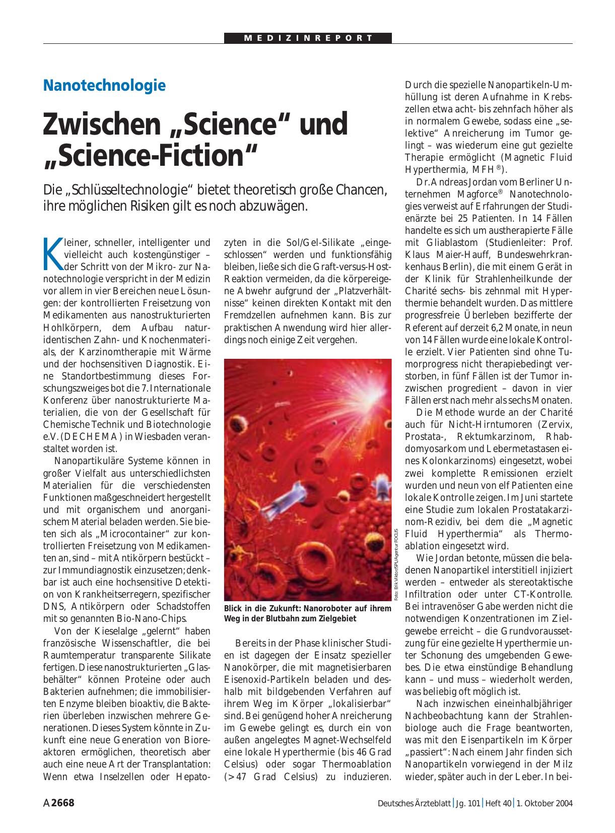 Vorschauseite 1: Nanotechnologie: Zwischen „Science“ und „Science-Fiction“