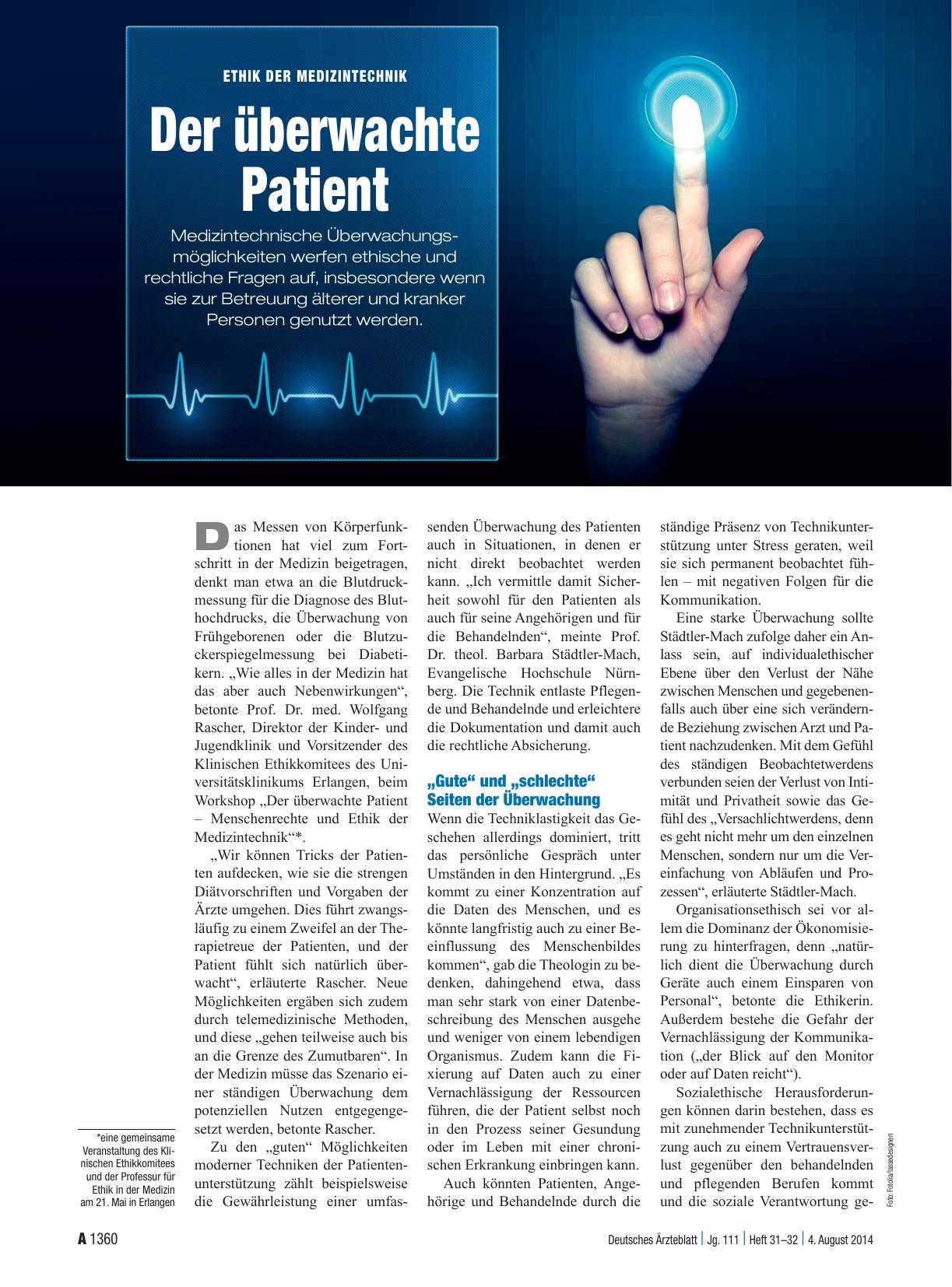 Vorschauseite 1: Ethik der Medizintechnik: Der überwachte Patient