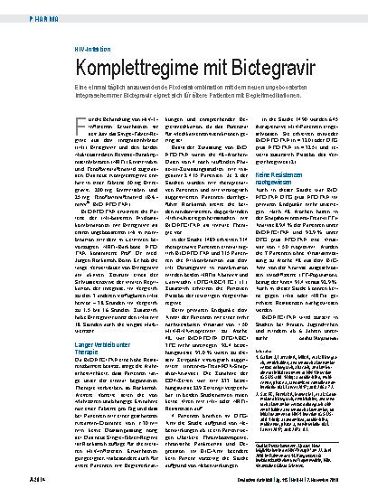 Vorschauseite 1: HIV-Infektion: Komplettregime mit Bictegravir