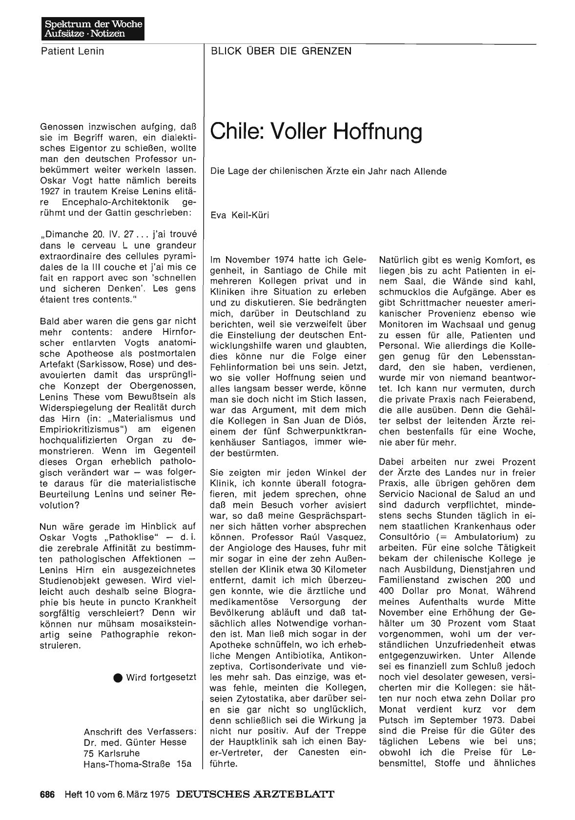 Vorschauseite 1: Chile: Voller Hoffnung