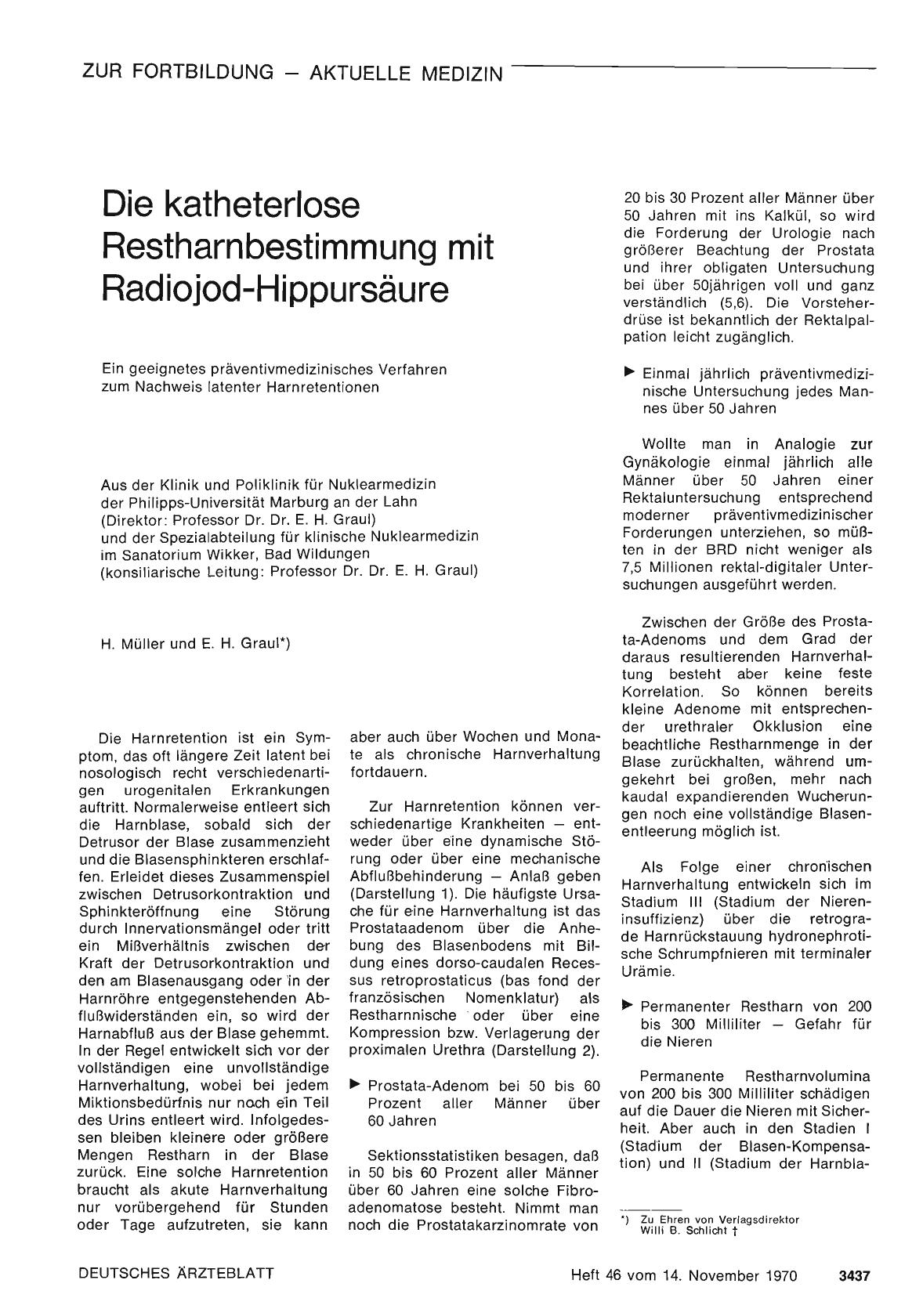 Vorschauseite 1: Die katheterlose Restharnbestimmung mit Radiojod-Hippursäure
