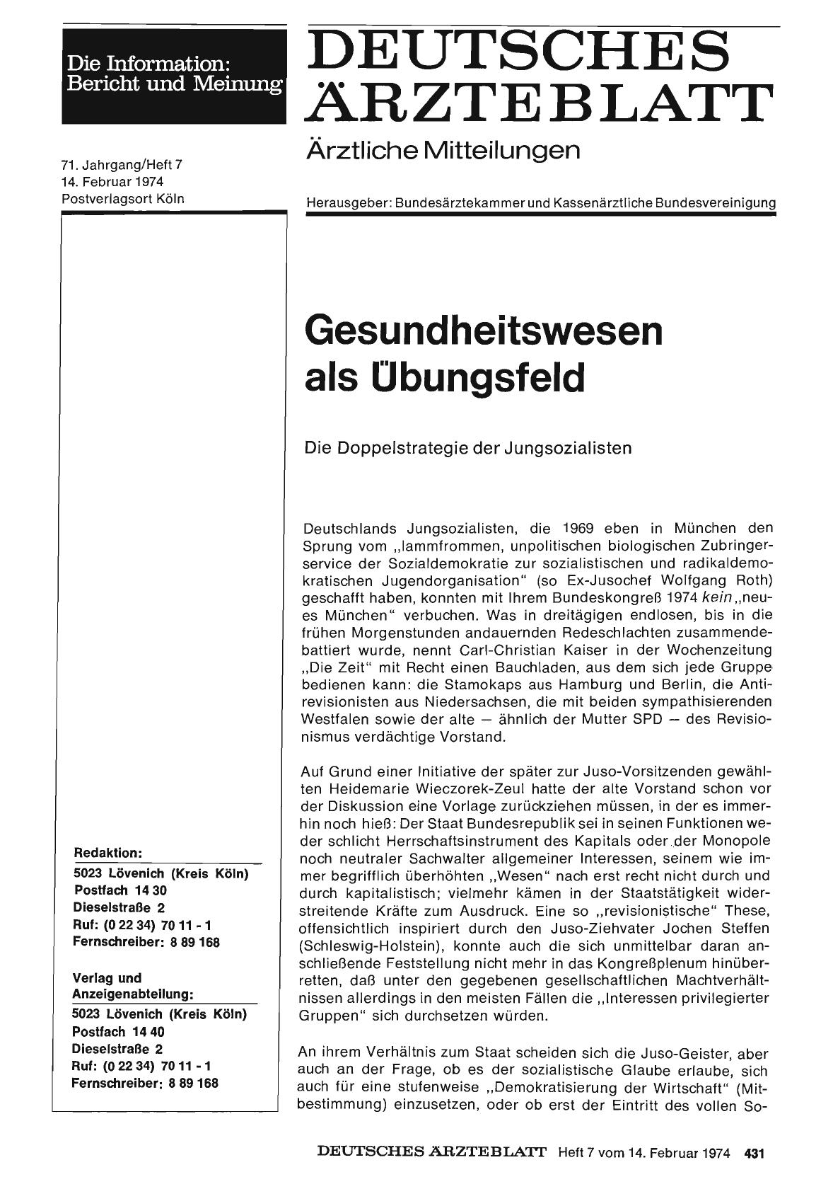 Vorschauseite 1: Gesundheitswesen als Übungsfeld