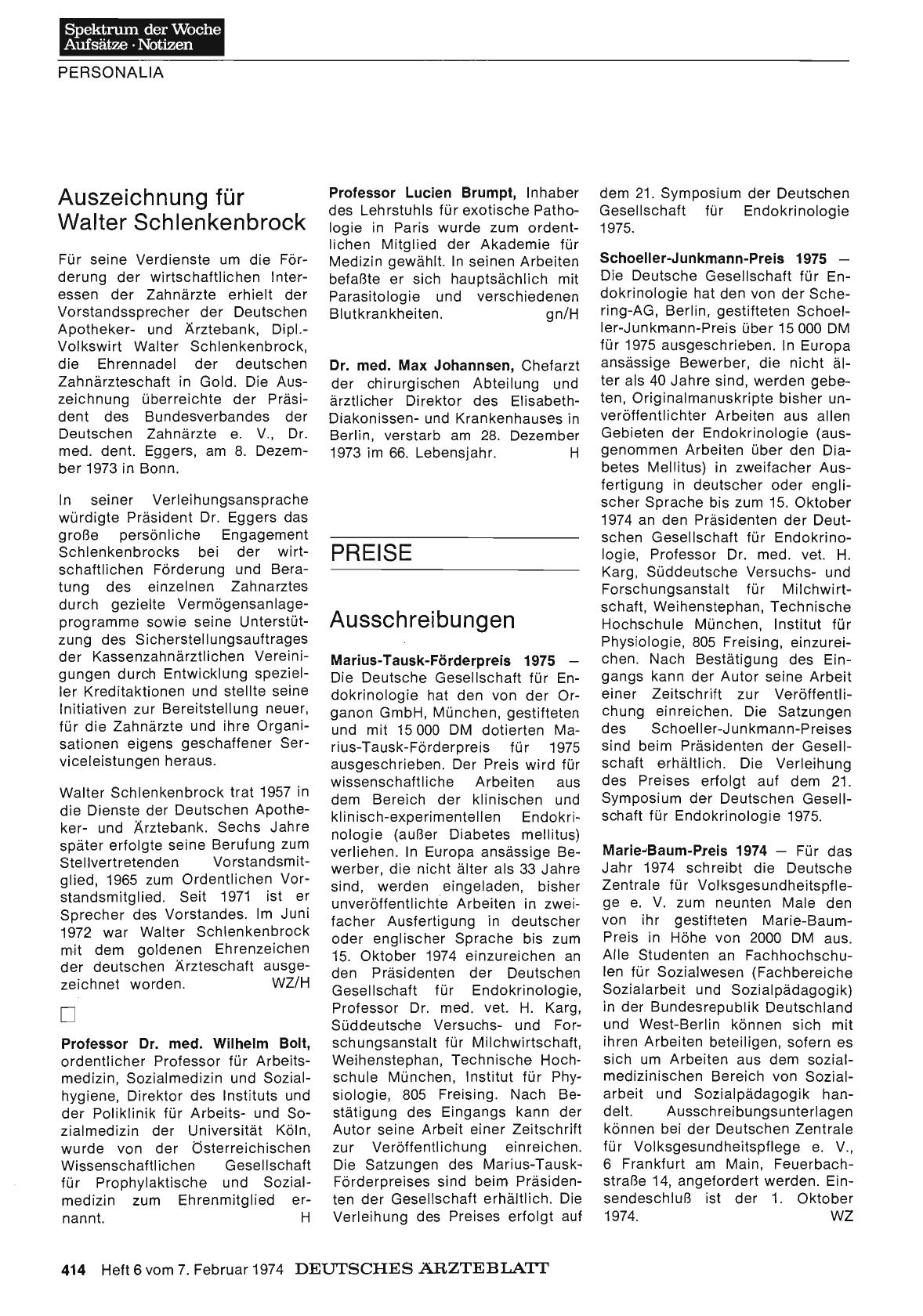Vorschauseite 1: Professor Lucien Brumpt