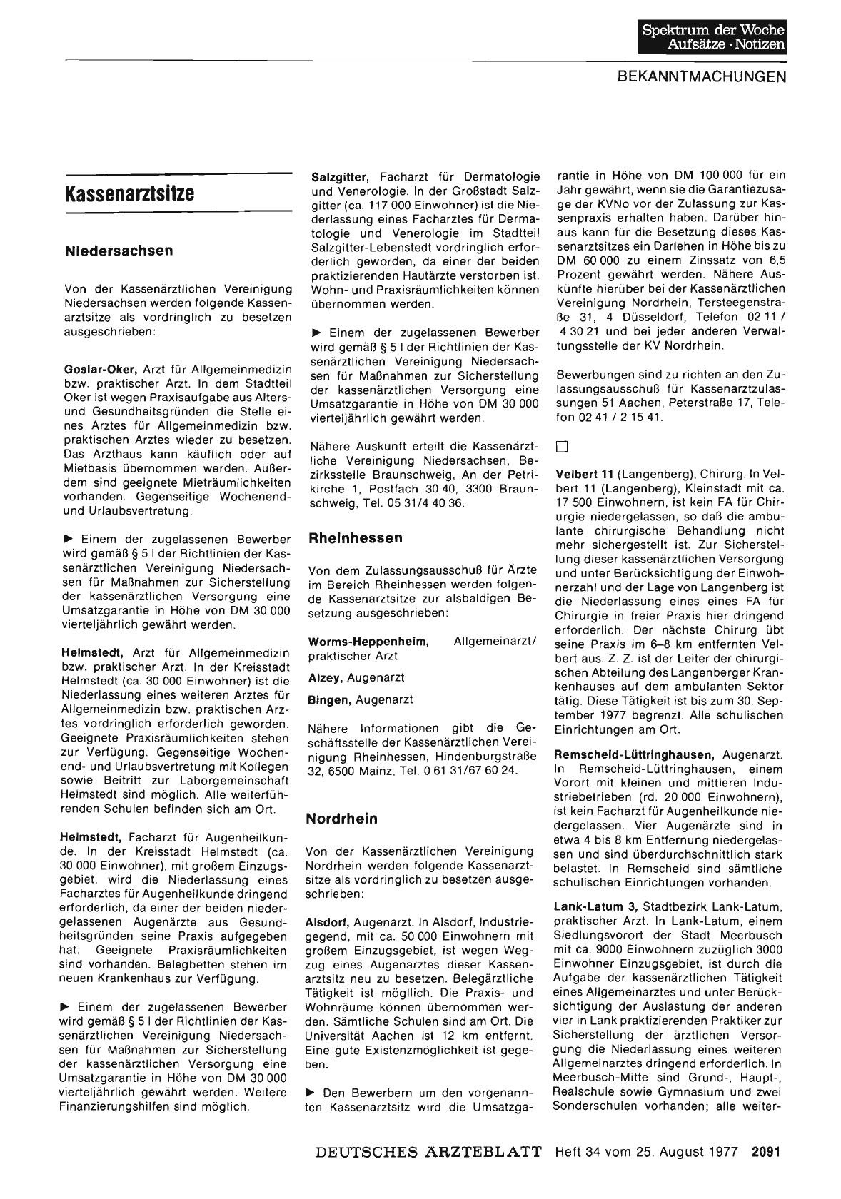 Vorschauseite 1: Kassenarztsitze