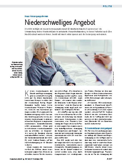 Vorschauseite 1: Neue Versorgungsformen: Niederschwelliges Angebot