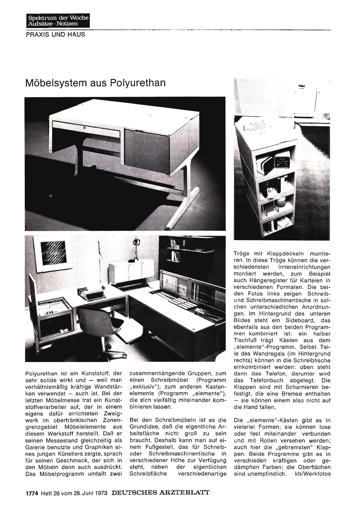 Vorschauseite 1: Möbelsystem aus Polyurethan