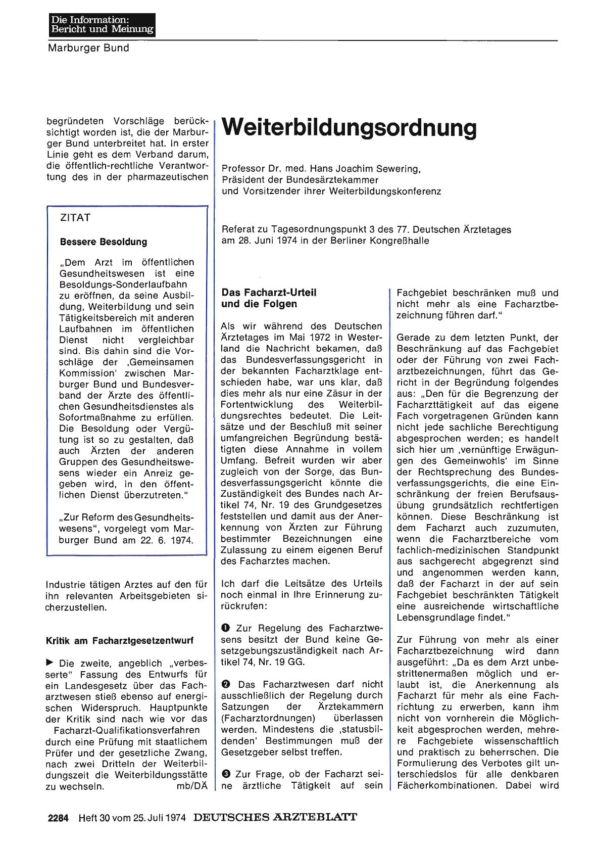 Vorschauseite 1: Weiterbildungsordnung