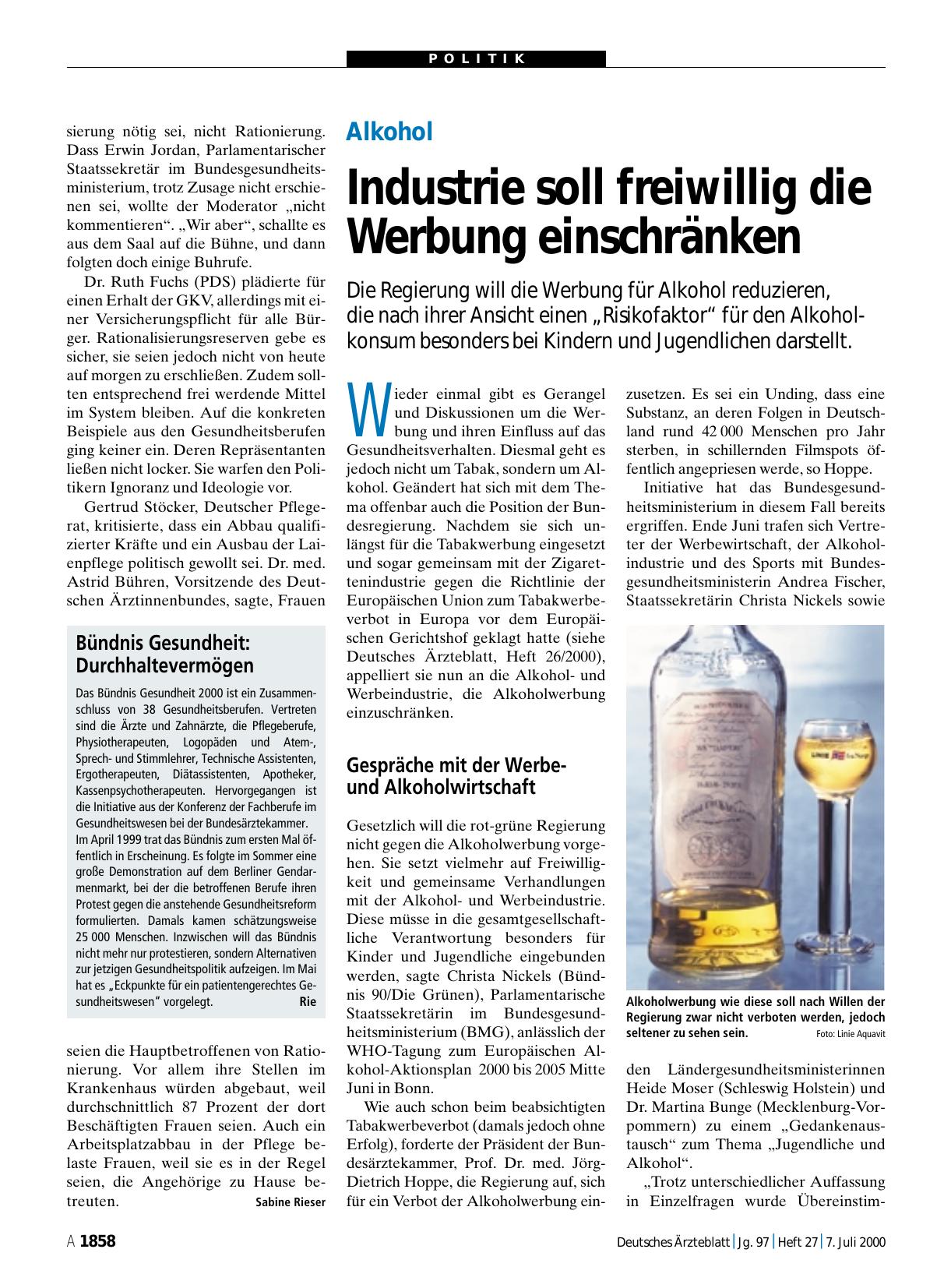Vorschauseite 1: Bündnis Gesundheit: Durchhaltevermögen