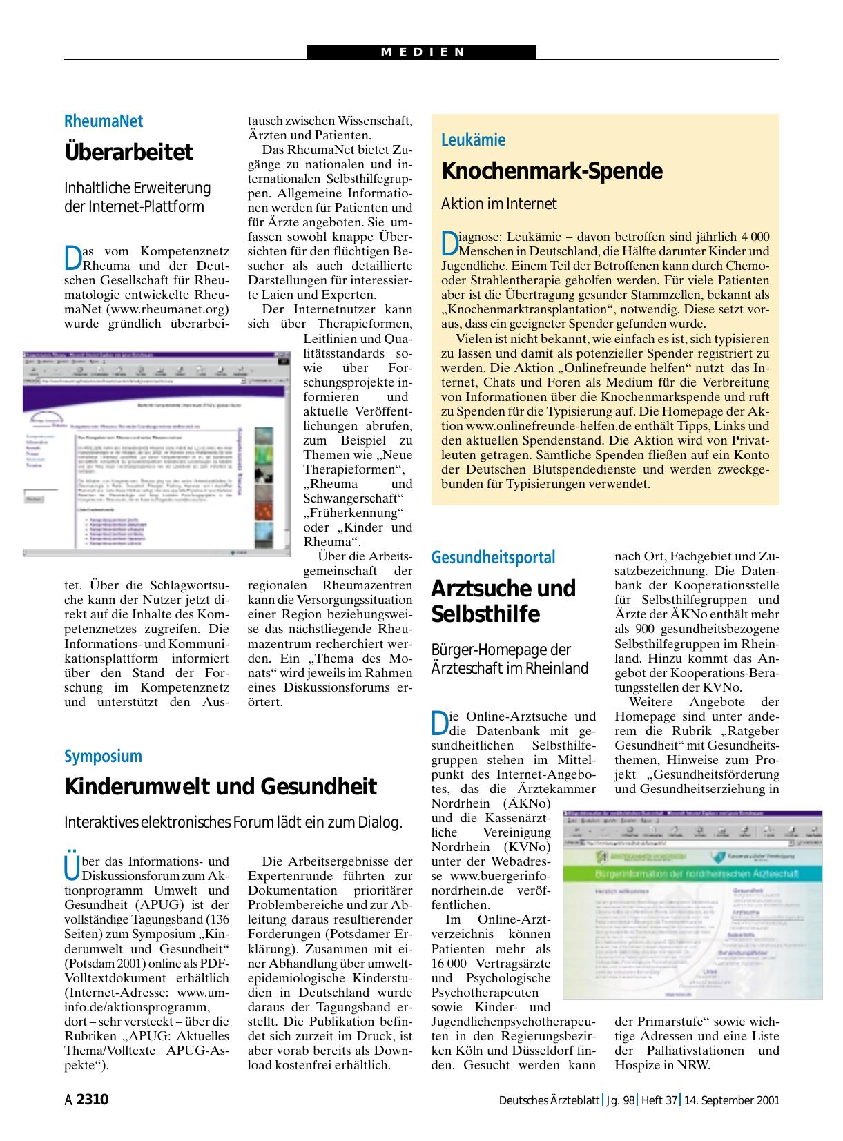 Vorschauseite 1: RheumaNet: Überarbeitet