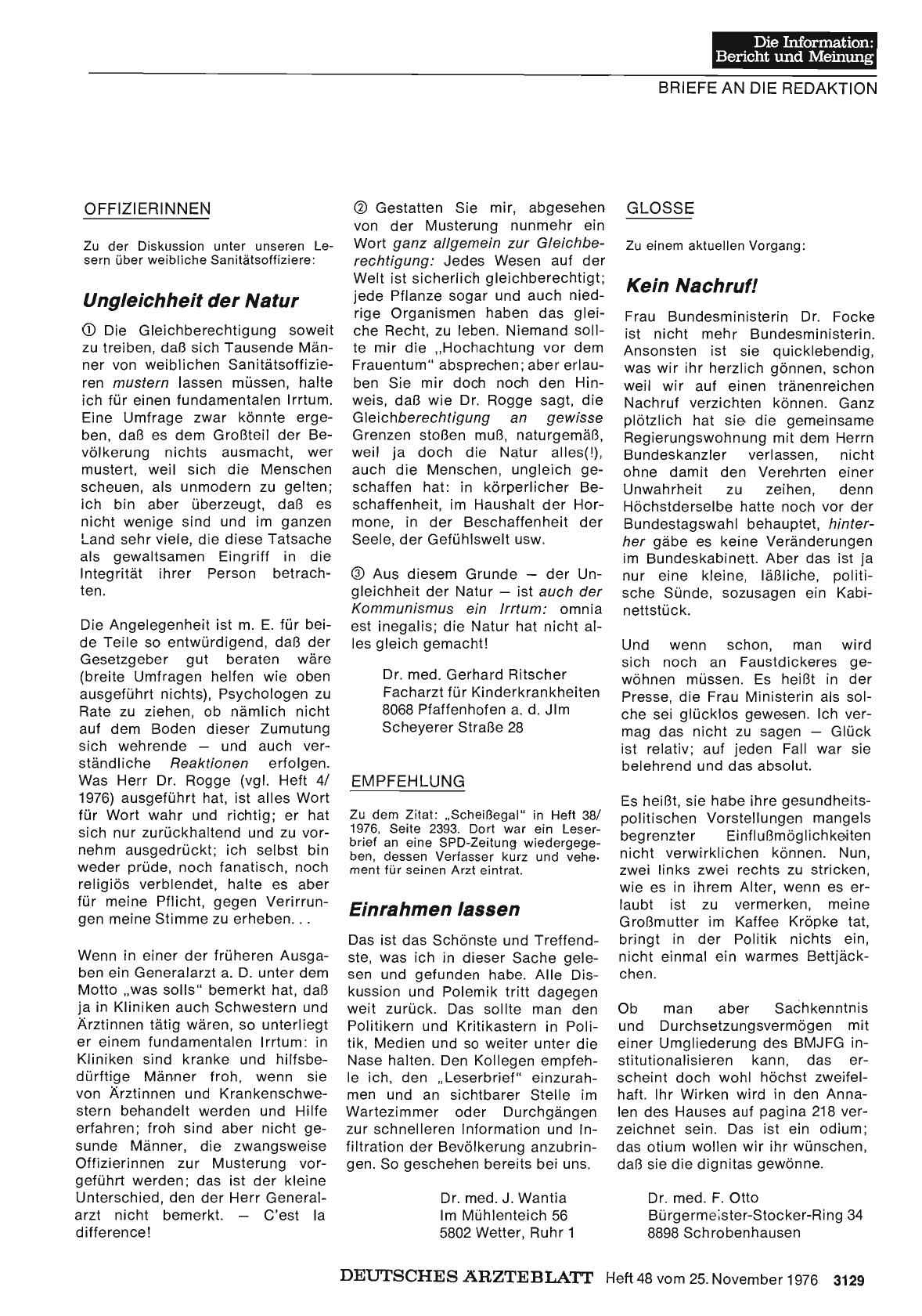 Vorschauseite 1: GLOSSE: Kein Nachruf!