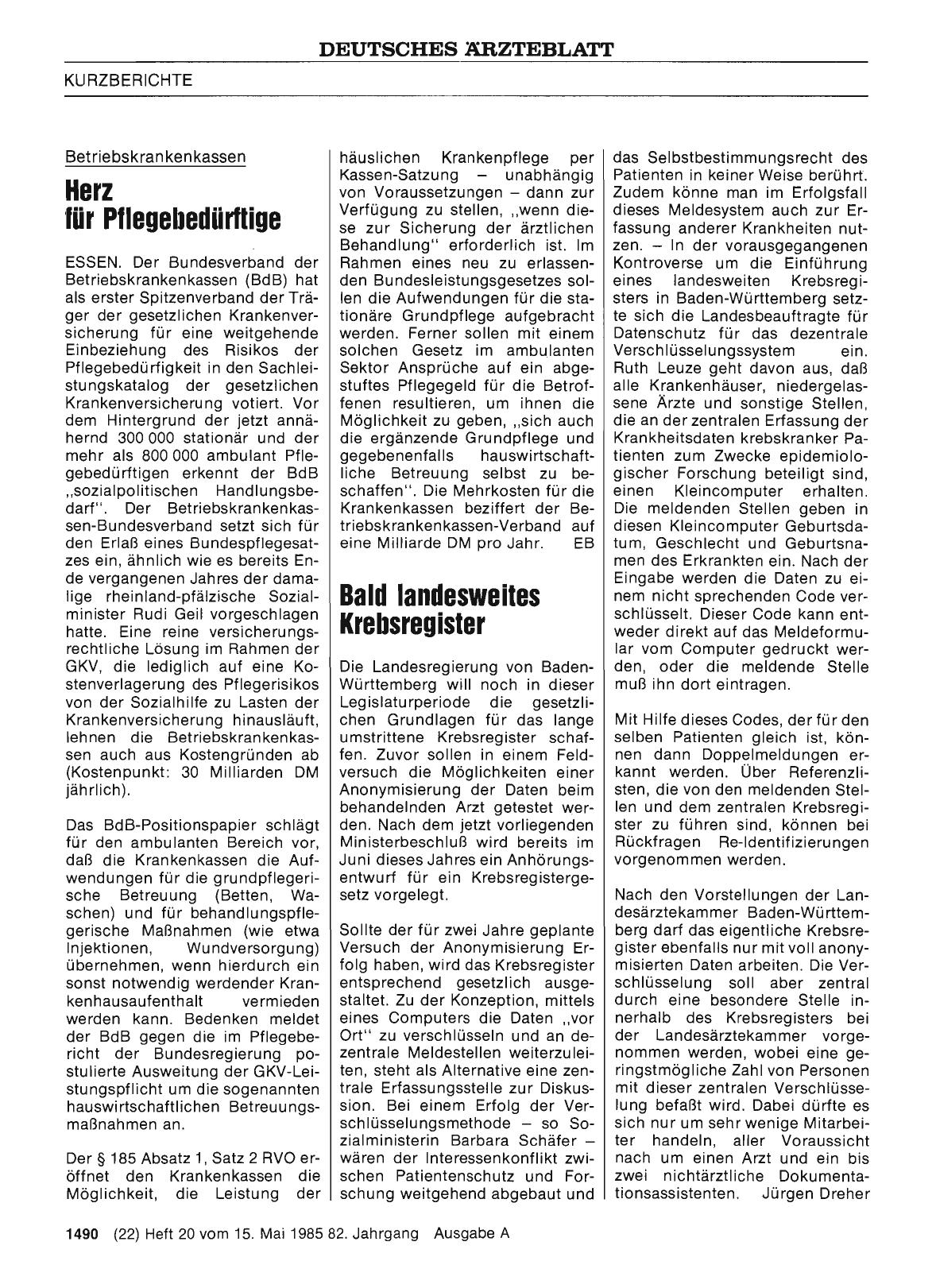 Vorschauseite 1: Betriebskrankenkassen: Herz für Pflegebedürftige