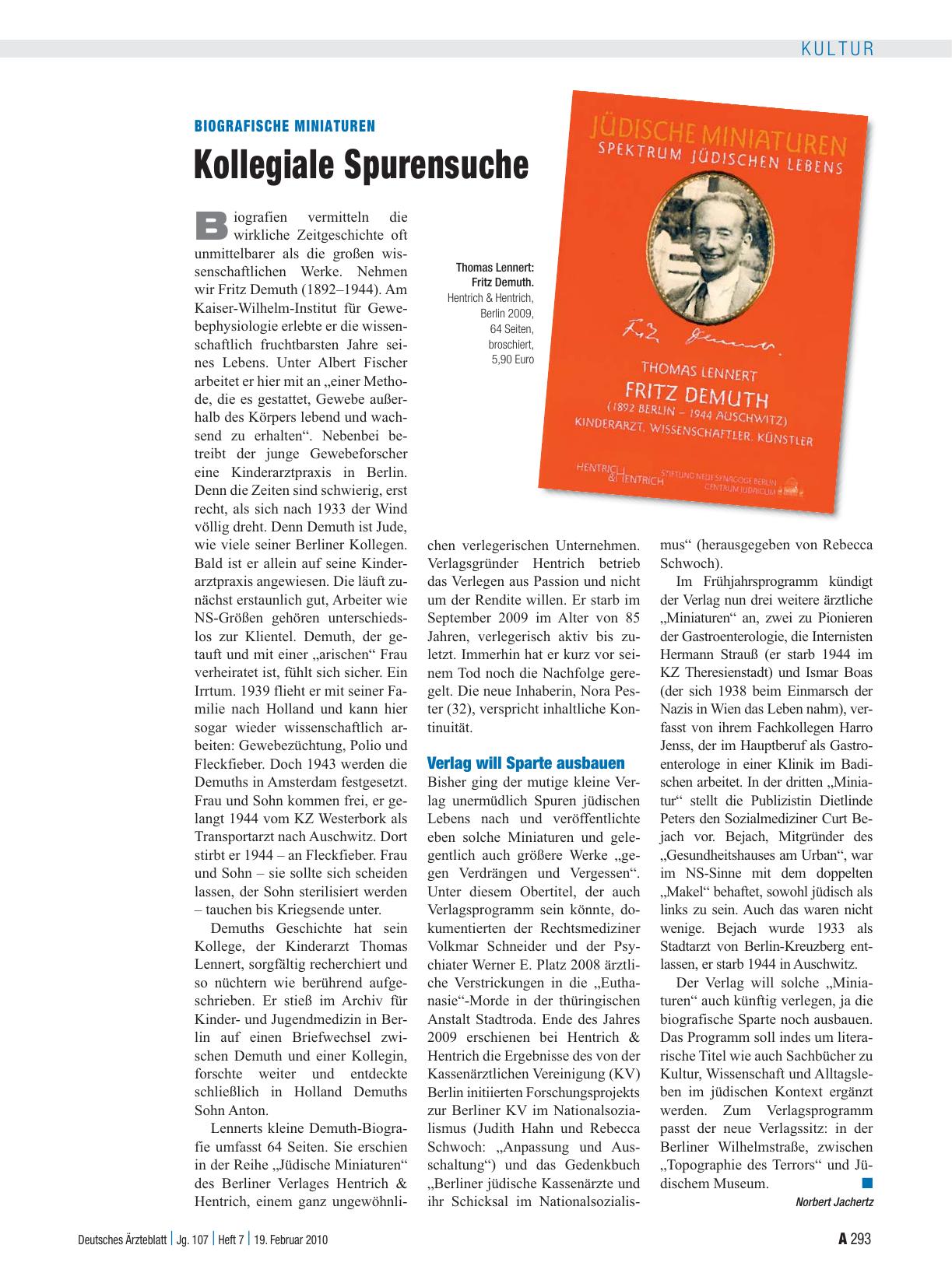 Vorschauseite 1: Biografische Miniaturen: Kollegiale Spurensuche