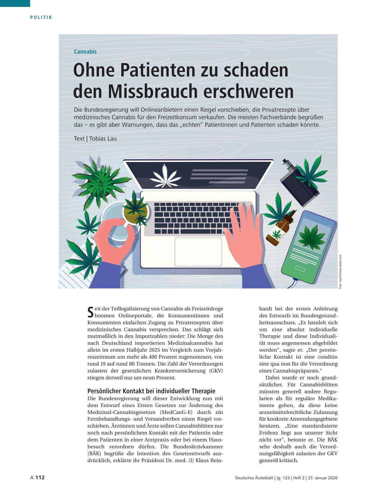 Vorschauseite 1: Cannabis: Ohne Patienten zu schaden den Missbrauch erschweren