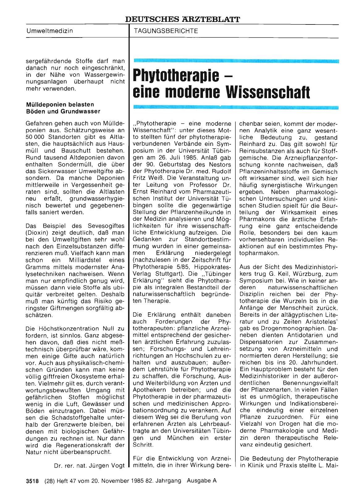 Vorschauseite 1: Phytotherapie eine moderne Wissenschaft