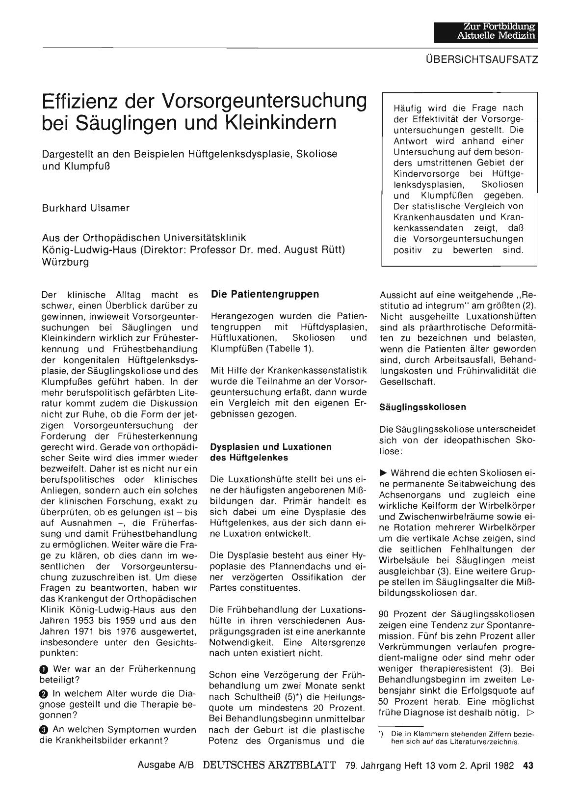 Vorschauseite 1: Effizienz der Vorsorgeuntersuchung bei Säuglingen und Kleinkindern