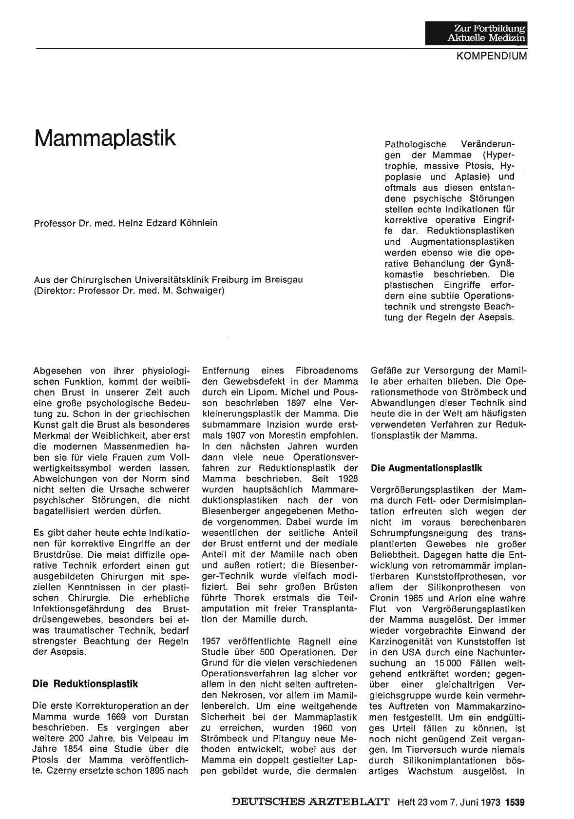 Vorschauseite 1: Mammaplastik