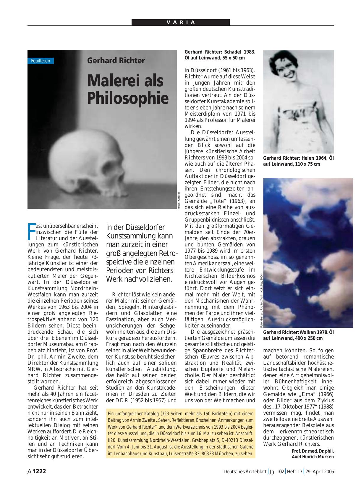 Vorschauseite 1: Gerhard Richter: Malerei als Philosophie