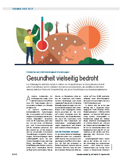 Vorschauseite 1: Klimakrise und nicht übertragbare Erkrankungen: Gesundheit vielseitig bedroht